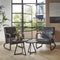 Bijzettafel Set van 2 Davidi - Houten Meubel - Yucon black / Massief acacia zwart - Industrieel - Kantoor -Decoratie