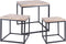 - Bijzettafel - Set van 3 - Vierkant - Metalen Onderstel - Houten Bladen - 40.5x40.5x45cm