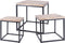 - Bijzettafel - Set van 3 - Vierkant - Metalen Onderstel - Houten Bladen - 40.5x40.5x45cm