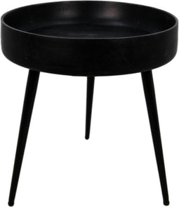 Bijzettafel Ventura - ø40 cm - zwart - mangohout/ijzer