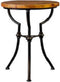 Bijzettafel Waai - mangohout - zwart stalen onderstel - 43 x 43 x 64 cm