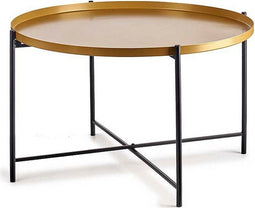 Bijzettafel Zwart Gouden Metaal (76,5 x 46 x 76,5 cm)