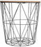 Bijzettafel - Zwart metalen draadmand - D. 39,5 cm - H. 41 cm