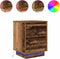 vidaXL - Nachtkastjes - met - led-verlichting - 2 - st - 38x34x50 - cm - oud - hout