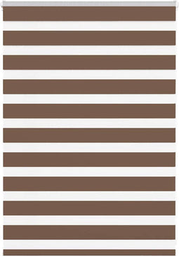 vidaXL - Zebra - rolgordijn - 110x100 - cm - stofbreedte - 105,9cm - polyester - bruin