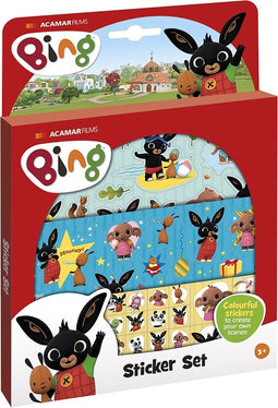 Bing stickers, 3 stickervellen met speelachtergrond, creatief speelgoed - Bambolino Toys