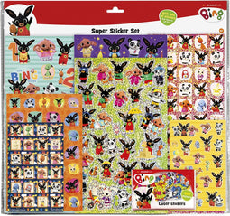 Bing stickers, Super XL Stickerset, 7 stickervellen incl. luxe metallic and 3D puffy stickers - Bambolino Toys 38 x 36 cm -