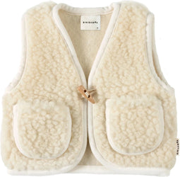 Binibamba Milk merino snuggle vest - Wit
