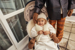 Binibamba Mittens/handschoenen met koordje Bruno - Bruin