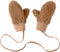 Binibamba Mittens/handschoenen met koordje Bruno - Bruin