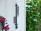 Binnen/buiten profielthermometer zwart van kunststof 11 x 46 cm -Binnen/buitenthemometers - kozijnthermometers/raamthermometers