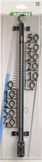 Binnen/buiten profielthermometer zwart van kunststof 11 x 46 cm -Binnen/buitenthemometers - kozijnthermometers/raamthermometers