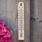 Binnen/buiten thermometer beige kunststof 3 x 17 cm - Weermeters - Temperatuurmeters