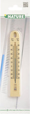 Binnen/buiten thermometer beige kunststof 3 x 17 cm - Weermeters - Temperatuurmeters