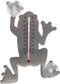 Binnen/buiten thermometer grijze kikker 16 cm met zuignappen - Tuindecoratie dieren - Buitenthermometers / kozijnthermometers