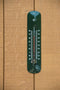 Binnen/buiten thermometer - groen - metaal - 6.5 x 30 cm - Themometers - Temperatuur