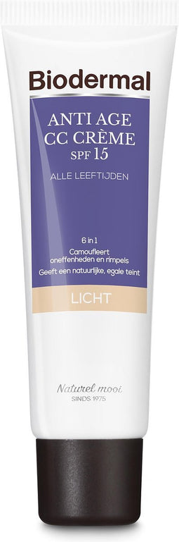 Biodermal Anti Age CC - Camouflerende crème met SPF15 - Lichte huid - 50ml