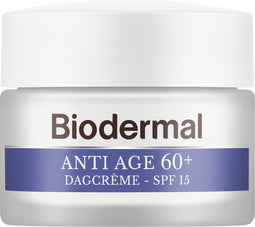 Biodermal Anti Age dagcrème 60+ - Dagcrème met hyaluronzuur en ceramide - met SPF15 - Geeft de huid meer stevigheid - 50ml
