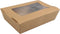 Biodore Bak | Kraftpapier + PLA | met venster | maaltijdtray | 120x180x50mm | bruin | 50 stuks
