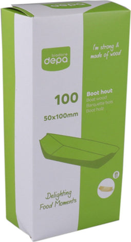 Biodore - Houten - Boot - 40 x 65 mm - 100 stuks