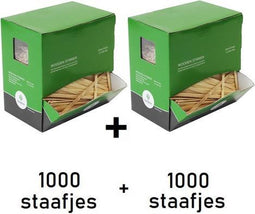 Biodore Roerstaafjes, in dispenserdoos, 2 x 1000 stuks
