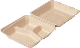 Biodore | Suikerriet | Menubak | 3-vaks | 230x230x80 mm | 50 stuks