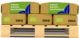 Biologische Pootaardappelen Alouette A 28/35 - 250 kg - Plantgoed - Skal En Nak-Gecertificeerd - Oogst Na 90 Dagen - Lang Ovale Vorm - Ziekteresistentie Tegen Phytophthora - Robuust Tegen Schurft - Geschikt Voor Koudere Bodems - Organifer