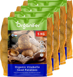 Biologische Pootaardappelen Vitabella A 28/35 - 20 kg - Plantgoed - Skal En Nak-Gecertificeerd - Oogst Na 90 Dagen - Lang Ovale Vorm - Ziekteresistentie Tegen Phytophthora - Robuust Tegen Schurft - Geschikt Voor Koudere Bodems - Organifer