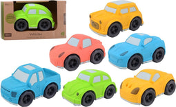 Bioplastic Voertuigen. 6 assortie. 100% recyclable.+18 mnd