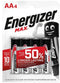 Energizer MAX - AA Alkalinebatterij - 10 jaar energieopslag - Zilver (4 stuks)