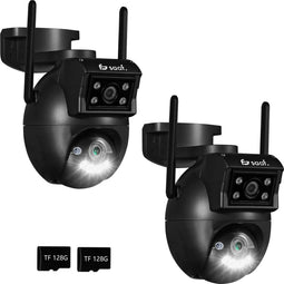 Saaf ALL-C - Beveiligingscamera Buiten - Wifi 256GB Nachtzicht Dubbele Lens Zwart (2 stuks)
