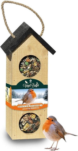 Bird-Buffet | Chalet feeder vogelhuisje | 500 gram - Roodborstjes