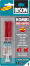 Bison 2-Componentenlijm Kombi Snel 25g - snelle en glasheldere 2-componenten epoxylijm in een handige verpakking, inclusief spatel, mengbakje, super sterk