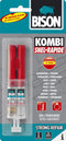 Bison 2-Componentenlijm Kombi Snel 25g - snelle en glasheldere 2-componenten epoxylijm in een handige verpakking, inclusief spatel, mengbakje, super sterk