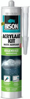 Bison Acrylaatkit Regenvast wit koker 300 ml - afdichtingskit voor het afdichten van voegen, naden, kieren en scheuren, overschilderbaar, strak afmesbaar
