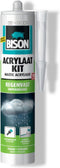 Bison Acrylaatkit Regenvast wit koker 300 ml - afdichtingskit voor het afdichten van voegen, naden, kieren en scheuren, overschilderbaar, strak afmesbaar