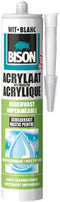 Bison Acrylaatkit Regenvast wit koker 300 ml - afdichtingskit voor het afdichten van voegen, naden, kieren en scheuren, overschilderbaar, strak afmesbaar