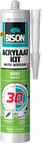 Bison Acrylaatkit snel 30 minuten koker 300 ml - afdichtingskit voor het afdichten van voegen, naden, kieren en scheuren, overschilderbaar, strak afmesbaar