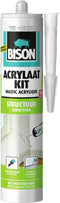 Bison Acrylaatkit structuur wit koker 300 ml, voor korrelige structuur, makkelijk verwerkbaar, afdichten, voegen, naden, kieren, scheuren, strak afmesbaar