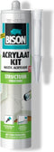Bison Acrylaatkit structuur wit koker 300 ml, voor korrelige structuur, makkelijk verwerkbaar, afdichten, voegen, naden, kieren, scheuren, strak afmesbaar