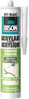 Bison Acrylaatkit structuur wit koker 300 ml, voor korrelige structuur, makkelijk verwerkbaar, afdichten, voegen, naden, kieren, scheuren, strak afmesbaar