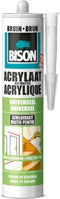 Bison Acrylaatkit Universeel bruin koker 300 ml - afdichtingskit voor het afdichten van voegen, naden, kieren en scheuren, overschilderbaar, strak afmesbaar