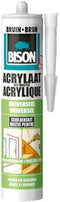 Bison Acrylaatkit Universeel bruin koker 300 ml - afdichtingskit voor het afdichten van voegen, naden, kieren en scheuren, overschilderbaar, strak afmesbaar