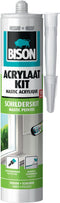 Bison Acrylaatkit Universeel grijs koker 300 ml - afdichtingskit voor het afdichten van voegen, naden, kieren en scheuren, overschilderbaar, strak afmesbaar