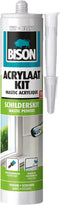 Bison Acrylaatkit Universeel wit koker 300 ml - afdichtingskit voor het afdichten van voegen, naden, kieren en scheuren, overschilderbaar, strak afmesbaar