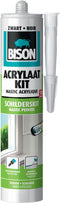 Bison Acrylaatkit Universeel zwart koker 300 ml - afdichtingskit voor het afdichten van voegen, naden, kieren en scheuren, overschilderbaar, strak afmesbaar