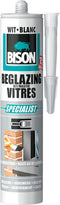 Bison Beglazingskit wit Koker 290 ml, overschilderbaar, waterbestendig, afdichtingskit, voor voegen bij enkel- en dubbelglas, binnen en buiten toepasbaar