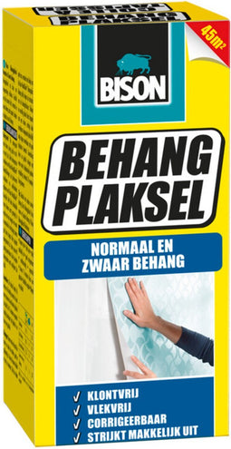 Bison Behangplaksel Normaal en Zwaar Behang Pak 125 g, vlekt niet, klontert niet, strijkt makkelijk uit, super sterk, pH-neutraal, binnen 15 minuten klaar voor gebruik