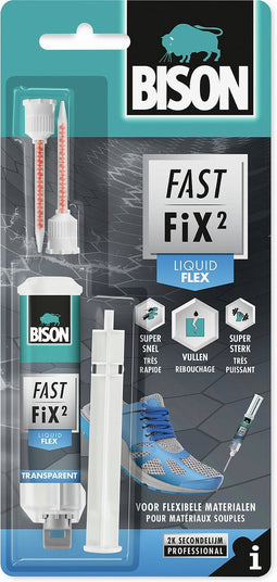 Bison Fast Fix² Flex 10 g, 2-componentenlijm, reparatielijm, vullend, flexibel
