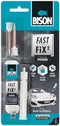 Bison Fast FiX² Power 10 g, Supersnelle, transparante 2-componenten reparatielijm voor vele verschillende, zeer veerkrachtige verbindingen, 10 g, voor binnen en buiten